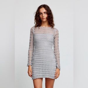 Beautiful and fun silver mesh Significant Other mini dress in EUC!!